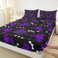 thumbnail image 3 of Feelyou Motorcycle Sport Boys Bed Sheets, Purple Dirt Bike Lover King Sheets, Extreme Sports Sheet Set, Super Cozy Room Decor, 4 Pieces, 3 of 7