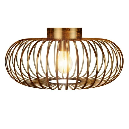 

Giantex Antique Brass Metal Ceiling Pendant Light Metal Flush Mount Ceiling Light Strong Arc Iron Lamp-Shade for Kitchen & Dining Hall