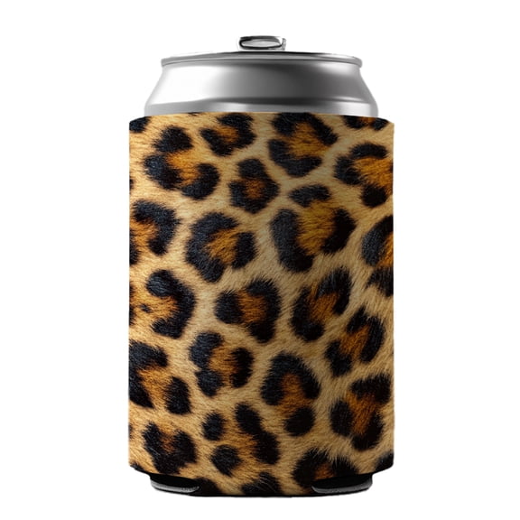 Leopard Spots Fur Pattern Drink Beer Soda Insulated Sleeve Holder Can Cooler Hugger