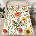 thumbnail image 2 of Feelyou Rustic Groovy Flower Full Size Sheets, Chinese Style Bed Sheets, 4-Piece, 2 of 7