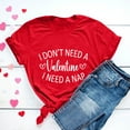 thumbnail image 2 of Penkiiy T-Shirts de la Saint-Valentin pour Femmes avec Imprimé Cœur Mignon, T-Shirts Graphiques Décontractés à Manches Courtes, Rouge, 2 of 7