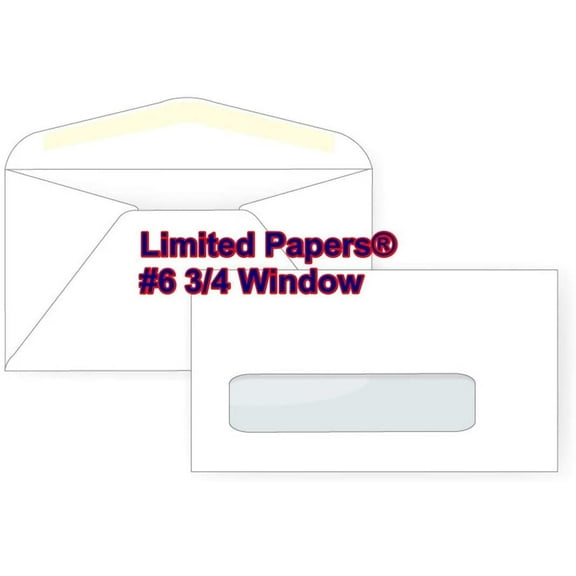 #6 3/4 Window Envelope - 24# White (3 5/8 x 6 1/2) (250)