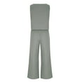 thumbnail image 5 of lmcalzta Linen Set for Women Sleeveless Square Neck Tank Top High Waisted Wide Leg Pants Casual 2 Piece Outfits, 5 of 8