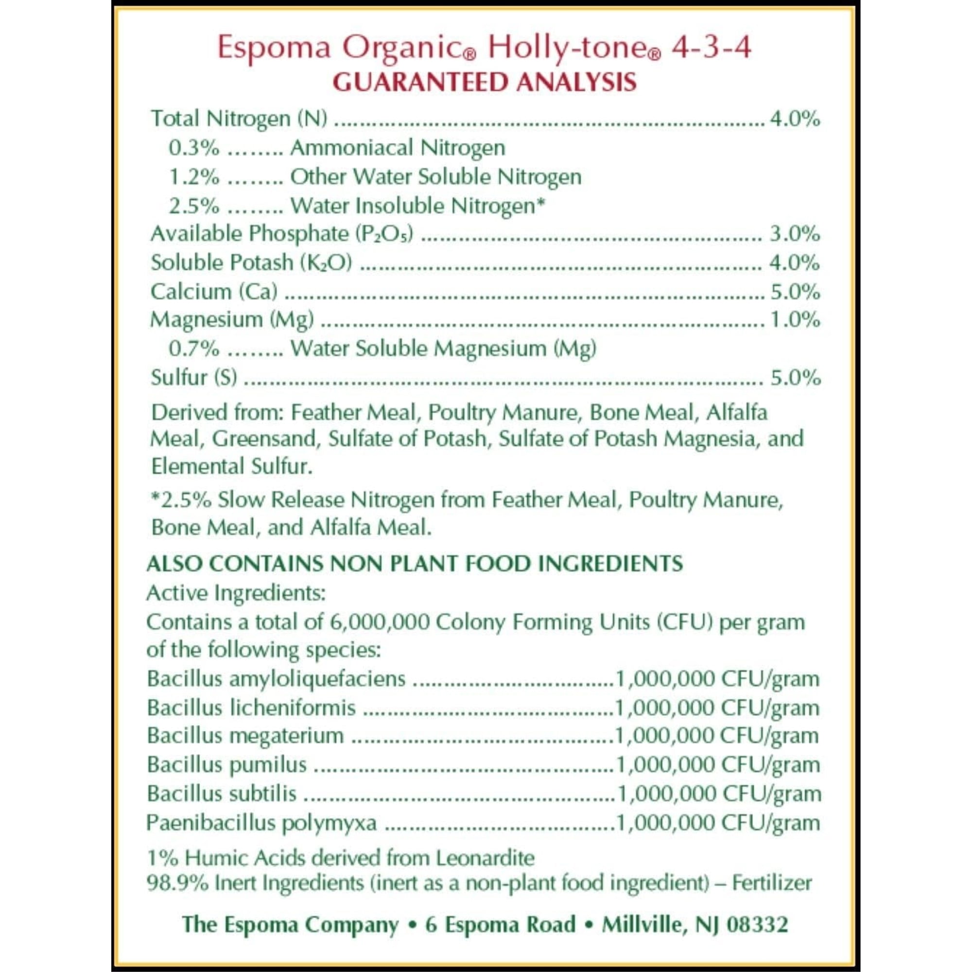 Espoma Holly-tone Organic Plant Food - For Acid-Loving Plants, 18 lbs