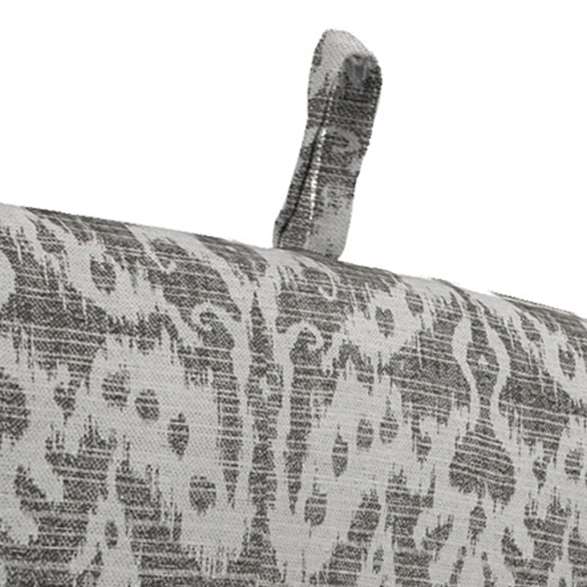 Jordan Manufacturing 44" x 22" Jeness Pewter Gray Damask Rectangular Outdoor Chair Cushion with Ties and Hanger Loop (2 Pack)