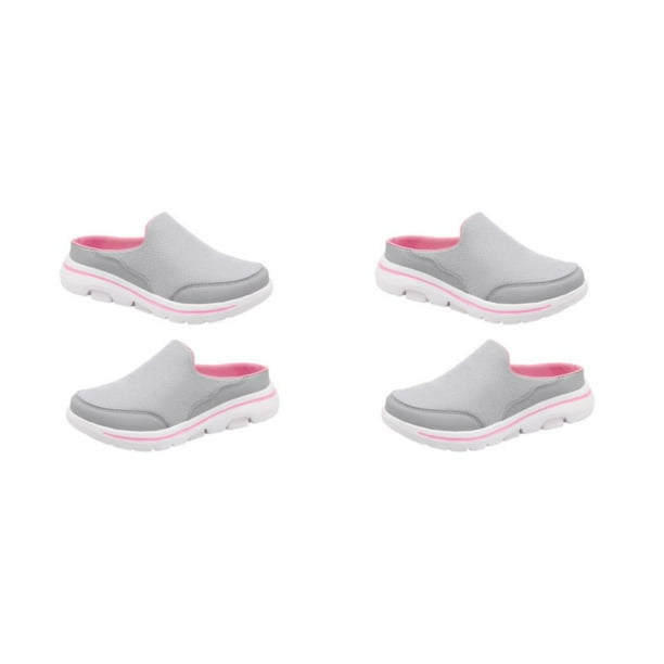 Sonducket 1 par de toboganes de cubierta de malla para mujer, zapatillas de viaje transpirables de diseño Simple, suela de EVA, calzado de gris rosa talla 46 2piezas