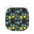thumbnail image 1 of Dining Chair Pad, Science Themed Biology Chemistry and Physics Protons Neutrons, Water Resistant Pillow with Straps for Kitchen Seats, 8 Pieces Set, Turquoise Yellow Black, by Ambesonne, 1 of 5