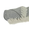 thumbnail image 3 of Nassau Collection Beige and Blue Transitional Handloom Herringbone Throw Blanket 52" x 67", 3 of 5