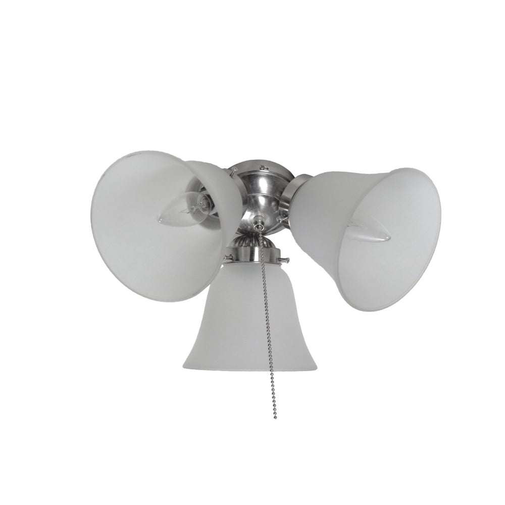 Maxim Lighting BasicMax 12" Three Light Ceiling Fan Light Kit with Wattage Limiter, Satin