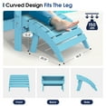 thumbnail image 3 of KINGYES Folding Adirondack Ottoman Set of 2, HDPE Outdoor Foot Rest, Plastic Adirondack Footstool for Adirondack Chairs, Light Blue, 3 of 8