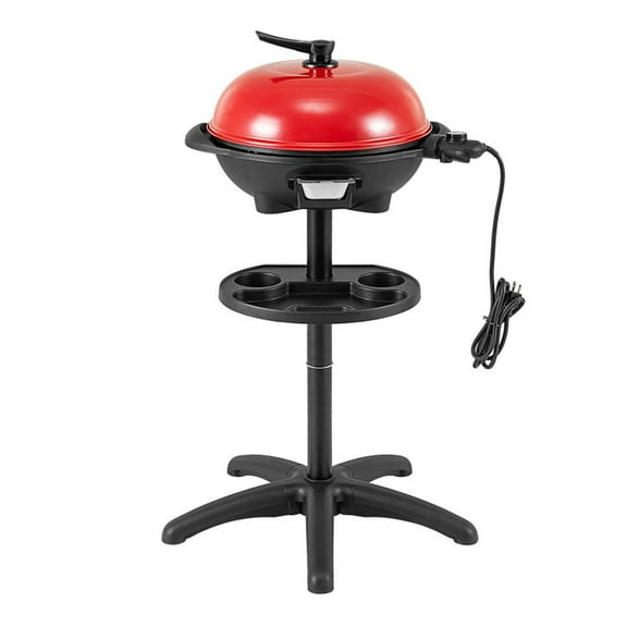 Resenkos Outdoor Barbecues Grill,1350 W Outdoor Electric BBQ Grill with Removable Stand Easy to Install-Red