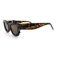 thumbnail image 6 of Womens Cat Eye Asymmetrical Rock Candy Crystal Runway Plastic Sunglasses Tortoise - Brown, 6 of 7