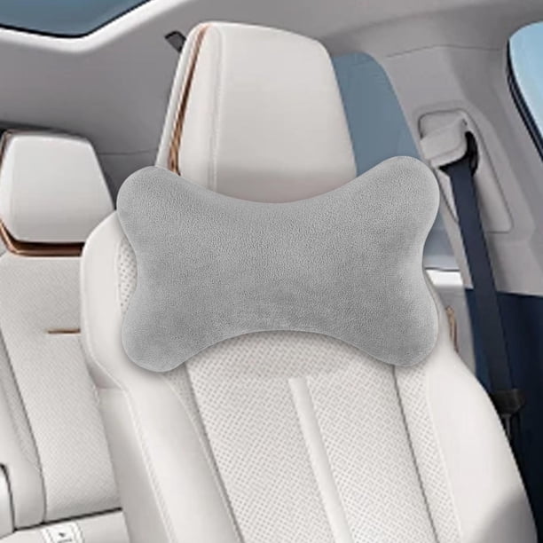Almohada de cuello para coche, almohada para reposacabezas de coche, cojín para asiento automotriz, almohada Cervical para viaje, reposacabezas para Gris