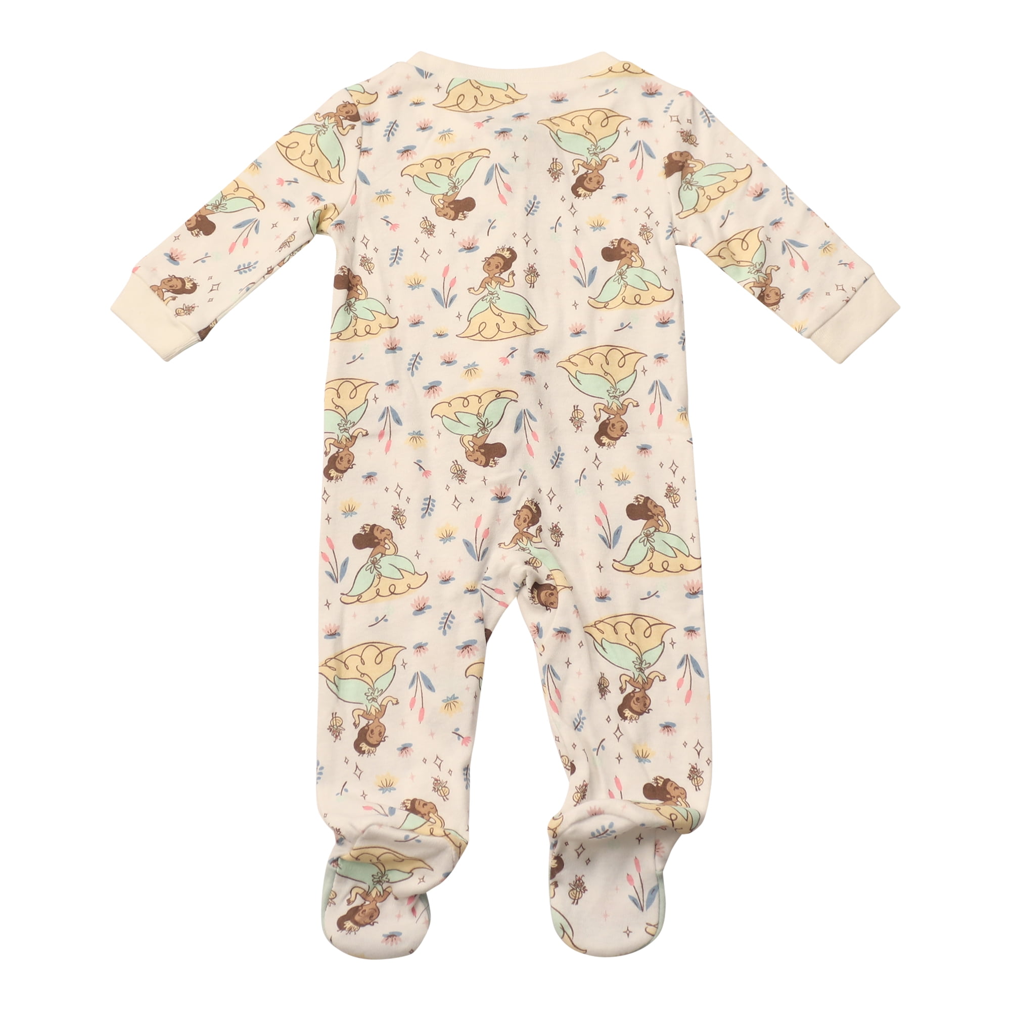 Disney Clothes Baby Girls 2-Pack Quilted Footie Coveralls - Minnie Mouse, Princess Cinderella and Tiana Bodysuits (0/3M-6/9M)