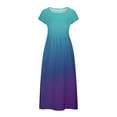 thumbnail image 4 of Robes pour Femmes Été Décontractées Amples Robe d'Été Sans Manches Plage Longue Ample Caftan Robe Maxi avec Poches, 4 of 5