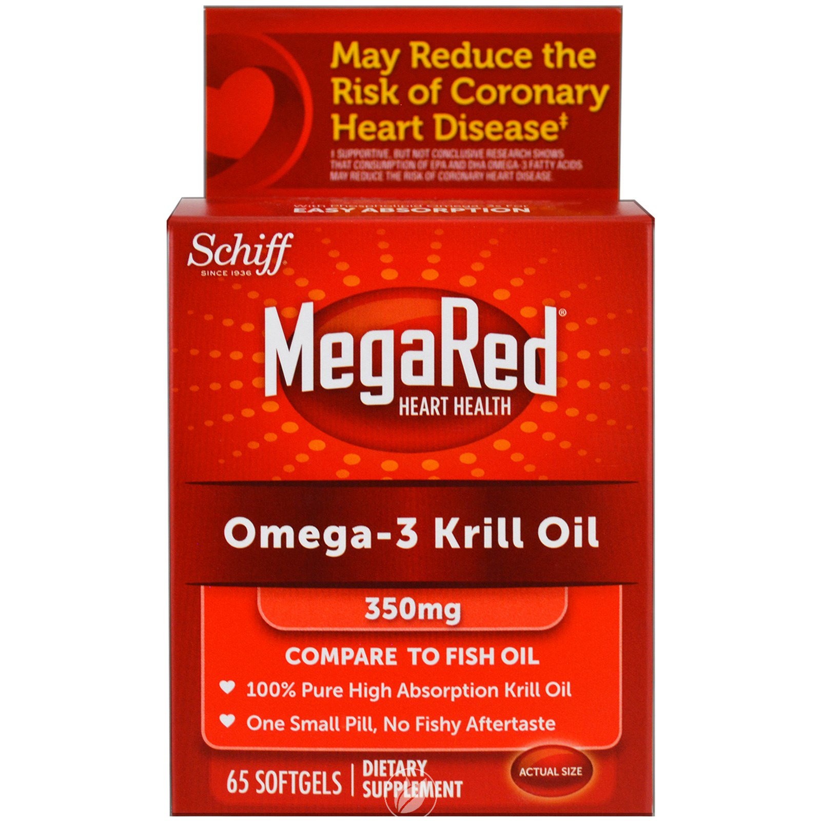 MegaRed Omega3 Krill Oil Dietary Supplement Softgels 60ct, Pack of 2