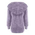 thumbnail image 6 of GaThRRgYP Womens Coats Outerwear Winter,Women's Oversized Open Front Hooded Draped Pockets Cardigan Coat Purple M, 6 of 6