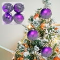 thumbnail image 2 of 4 Pieces Glitter Christmas Ball Ornaments, Rhinestone Sequin Christmas Decorations, Hanging Plastic Balls for Xmas Trees Wedding Party Holiday Decorations(3.15inches,Purple), 2 of 6