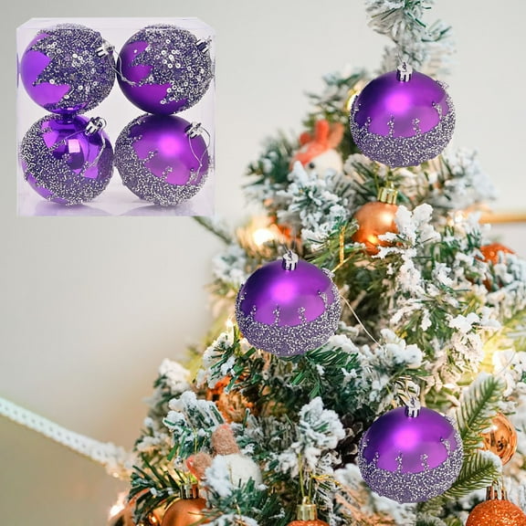 sruoe Christmas Tree Ornaments Balls, Christmas Ball Ornaments, Shatterproof Ornaments, Flocked Christmas Balls, Hanging Tree Ornament for Xmas Holiday Party Halloween Decor