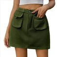 thumbnail image 1 of Faldas para Mujer, Estilo Y2k, Minifalda Vaquera de Cintura Alta, Pantalones Cortos Vaqueros Elásticos Verde XL, 1 of 7