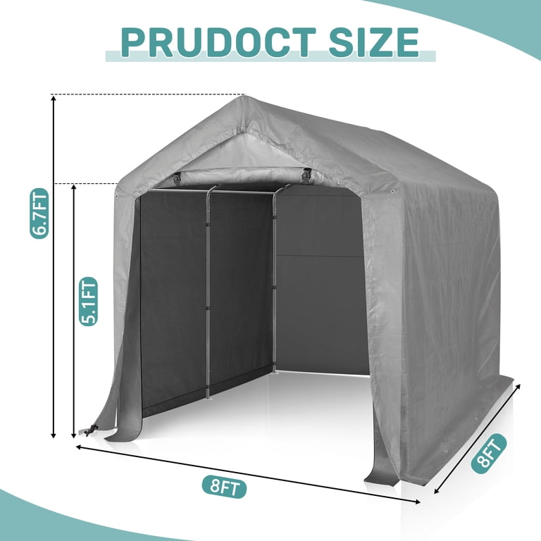 Ktaxon 8'x8' Metal Carport, Outdoor Heavy Duty Car Tent with