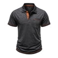 thumbnail image 4 of yillto Mens Classic Golf Shirt Breathable Casual Short Sleeve Button down Tops Plain Collared Tees, 4 of 6