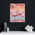 thumbnail image 4 of Nawypu Pink Flamingo Decor Wall Art Coastal Flamingo Pictures Flamingo Wall Decor Bathroom Canvas Painting Modern Decorations Framed Artwork for Bathroom Bedroom Living Room, 4 of 4