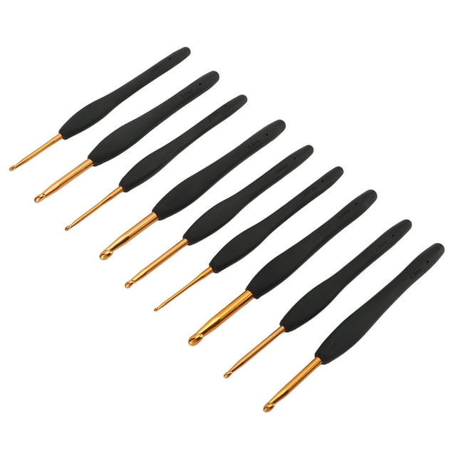 Crochet Hooks, Black Handle Design Crochet Needle Easy Identification For Hand Sewing
