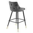 thumbnail image 3 of Adorn Performance Velvet Bar Stool, Gray, 3 of 7