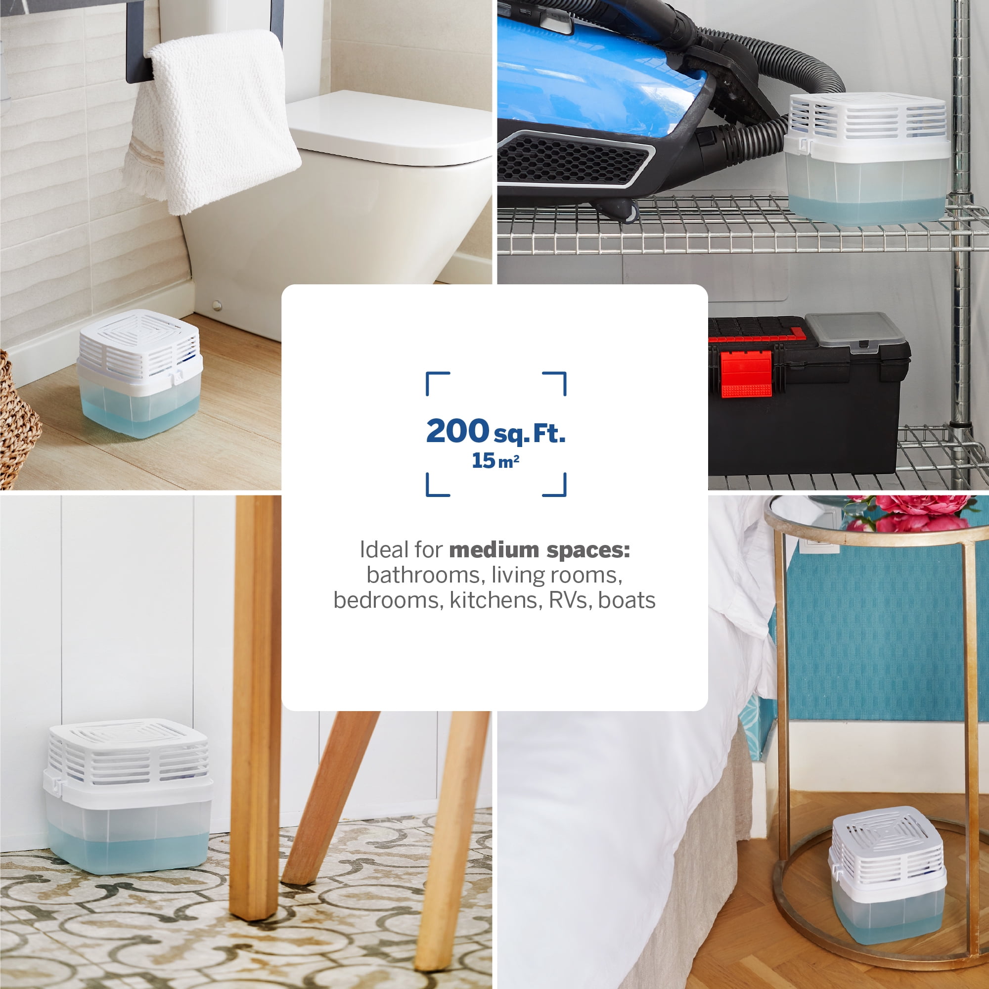Humydry Moisture Absorber Dehumidifier Premium Device for Home, 1 Device of 15.9 Oz With 1 Pre-Measured Refill, Unscented Humidity Absorber For Bedrooms, Bathrooms and Medium Enclosed Spaces
