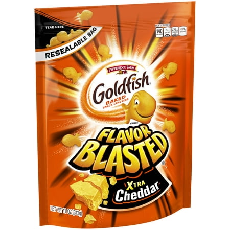 Goldfish Baked Snack Crackers Flavor Blasted Xtra Cheddar, 11.0 OZ ...