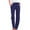 Dark Blue #815, variant on Bovemsi Casual Pants for Women Cotton Linen Lightweight Summer Relax Fit Elastic Waist Plus Size Solid Long Trousers with Pockets