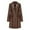 Coffee, variant on Women's Mid-Length Leather Trench Coat, Long Sleeve Faux Leather Jacket, Classic Faux Leather Coat, Casual Outerwear, Office Wear Coat Black L