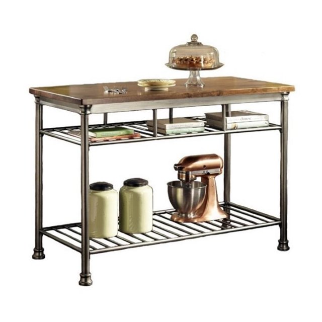 Hawthorne Collections Îlot de Cuisine en Caramel et Gris