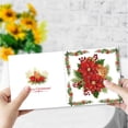thumbnail image 4 of DIY Diamond Greeting Card Diamond Art Painting Christmas Style Creative Design Holiday Blessing Gift Folding Greeting Card Set (A Set Of Six) (15*15cm)-Christmas Poinsettia(With White Envelope), 4 of 7