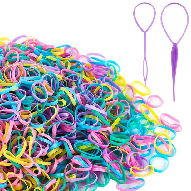 2000 PCS Mini Small Rubber Bands for Hair Tiny Colorful Hair
