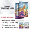 thumbnail image 3 of TPLHOUSE Around The World Coloring Book for Adults, Spiral Bound, Soft Cover, 3 of 6