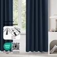thumbnail image 3 of Deconovo Blackout Curtains for Living Room - Room Darkening Curtains Solid Back Tab & Rod Pocket Window Drapes, 38x45 inch, Navy Blue, 2 Panels, 3 of 7