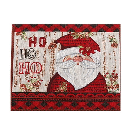 

Veki Christmas Knitted Cloth Old Man Snowman Decoration Placemat Cartoon Doll Insulation Pad round Place Mats Rustic