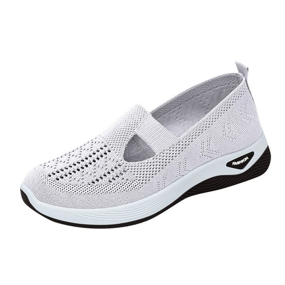 YOUYEDIAN Women's Wide Width Orthopedic Shoes, Slip On Walking Sneakers for Work and Nurse, Enhanced Arch Support