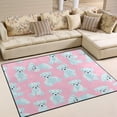 thumbnail image 2 of SKYSONIC Lightweight Soft Area Rugs Cute Teddy Bear On Pink Floor Mat for Kids Playing Room Hardwood Floor Living Room 80x58 inchNursery Rugs, 2 of 6