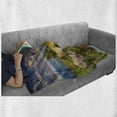 thumbnail image 6 of Mountain Soft Flannel Fleece Blanket, Small Tree Behind Boulders Hillside Grass Greenery Meadow Scenic Dramatic, Cozy Plush for Indoor and Outdoor Use, 50" x 70", Green Yellow Blue, by Ambesonne, 6 of 6
