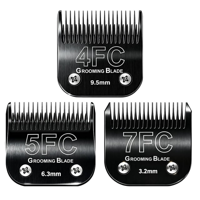 Cuchillas de aseo para perros desmontables MEMIRY, tamaño 4FC+5FC+7FC, negras