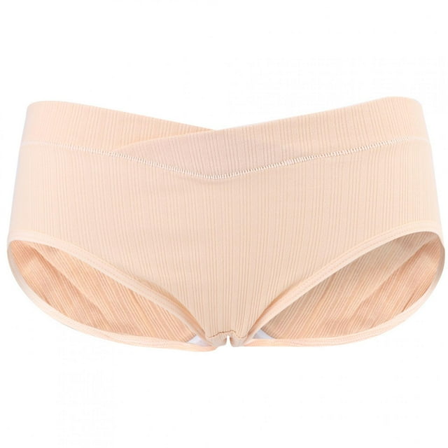 Bragas transpirables con soporte para Abdomen de cintura baja para mujer embarazada, ropa interior elástica suave, Color de piel XXL