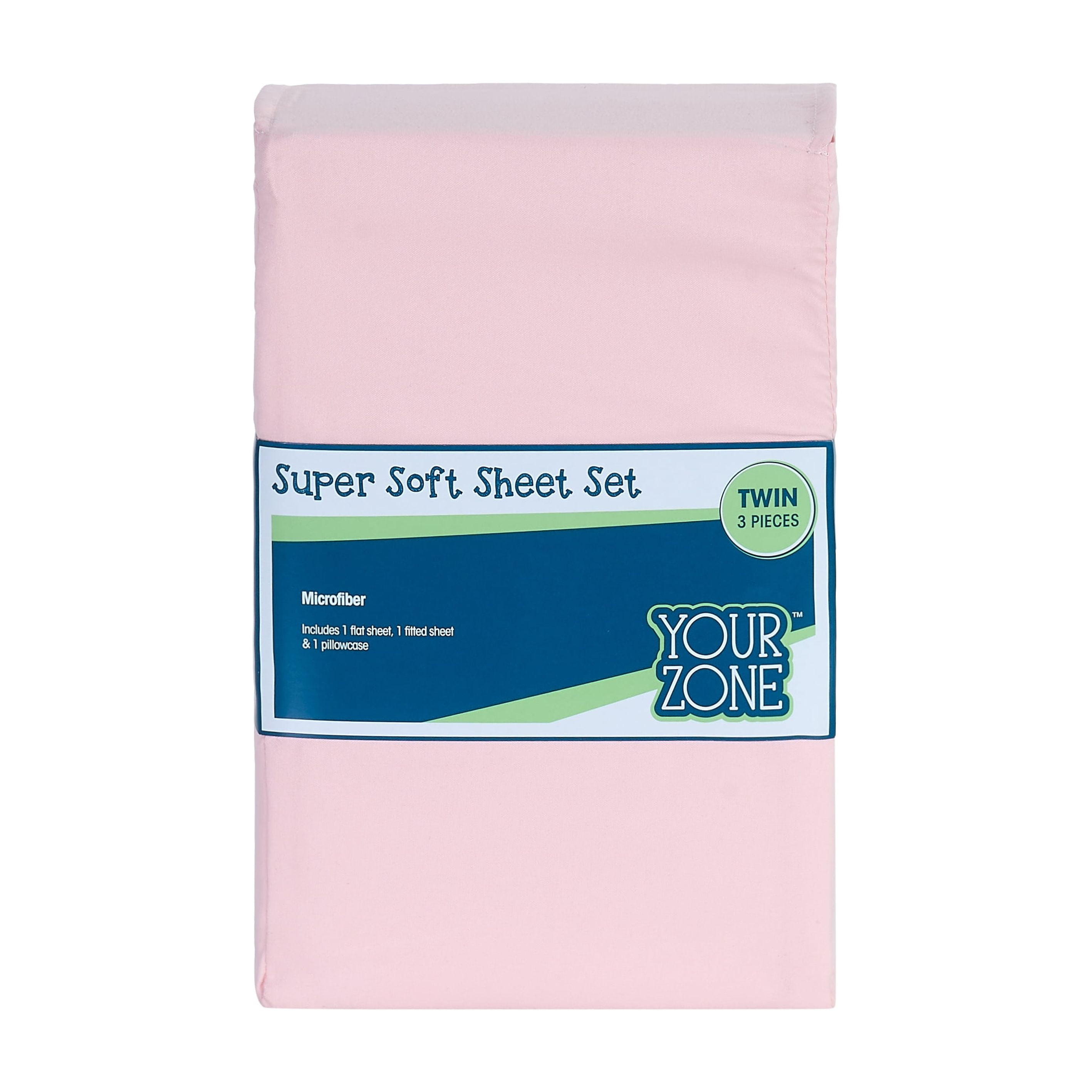 Your Zone Kids Soft Microfiber Sheet Set, Pink, Full, 4 Pieces, Easy Care
