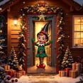 thumbnail image 2 of Miwamany Festive Christmas Door Banner, Soft Fabric Tapestry with Snowman Scene, Front Door Hanging Cover for Winter Holiday Wall Decor, 2 of 9
