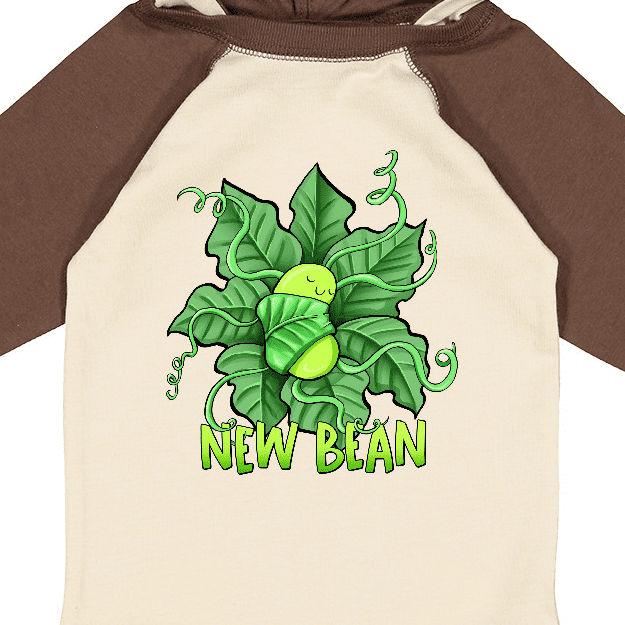 Inktastic New Bean Cute Sleeping Bean in Leaves and Vines Boys or Girls Long Sleeve Baby Bodysuit