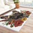 thumbnail image 4 of Bulldog Area Rug 6X8 Living Room, Dog Lover Rugs for Bedroom,Rug Decorations, Dog Flowers Carpets Fluffy Washable, Soft Ultra-Thin Non Shedding Non Slip Non Toxic Area Rug 17&-140, 4 of 7