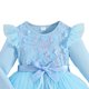 thumbnail image 4 of Arcos para Niñas Vestido de Malla de Manga Voladora con Cinturón Color Sólido Nudo de Arco Vestir Fiesta Casual Niños Vestido de Primavera, 4 of 7