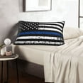thumbnail image 6 of Daiia Thin Blue Line Flag Pattern Bedding Waterproof Pillow Protector Zippered Queen – Bed Bug Proof Pillow Encasement-14"x20", 6 of 6